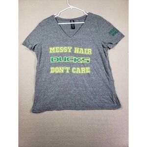 Oregon Ducks University Shirt Womens XL Football Pullover‎ Gray Short Sleeve